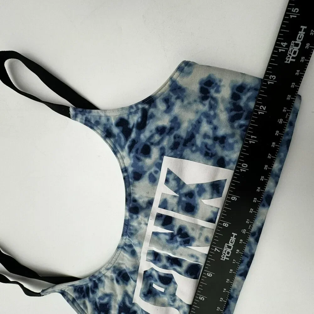 VICTORIA'S SECRET PINK | Small Blue Tie Dye Sports Bra Athletic Top Strappy Back